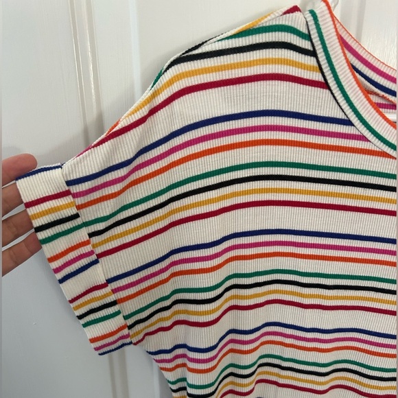 Haptics by Holly Harper Oversized Colorful Striped Womens Top Size Small - Picture 4 of 7